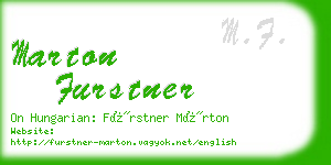 marton furstner business card